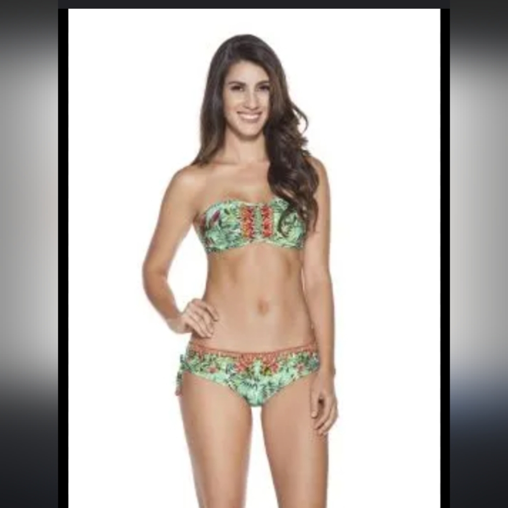 OneDadeMar 2 Piece Bikini XS Gandul Bandeau Top Embroidery and Embellishments